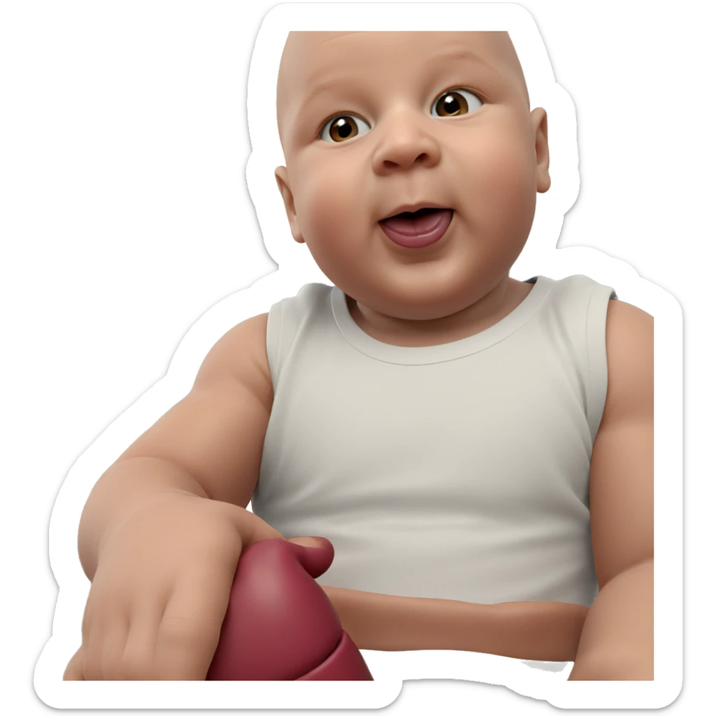 realistic male portrait with tongue sticker