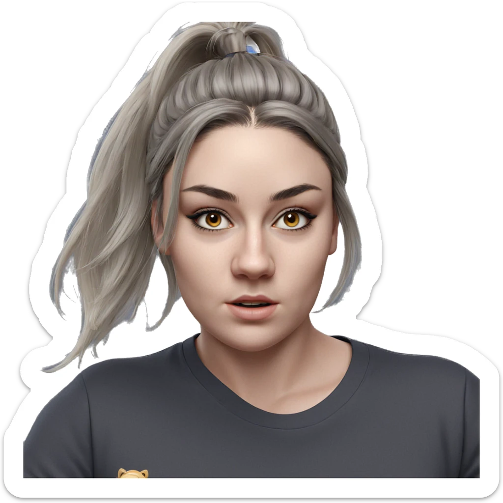 realistic portrait of girl sticker