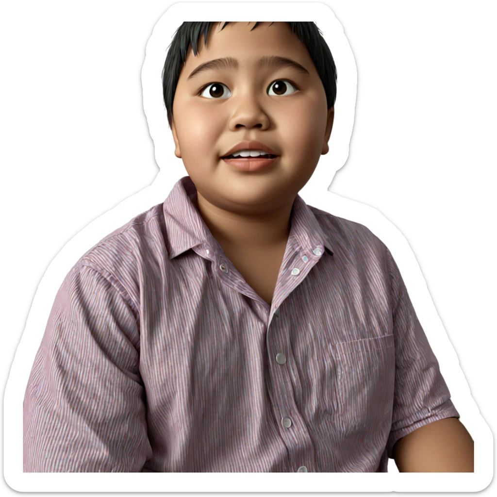 realistic portrait of a boy sticker