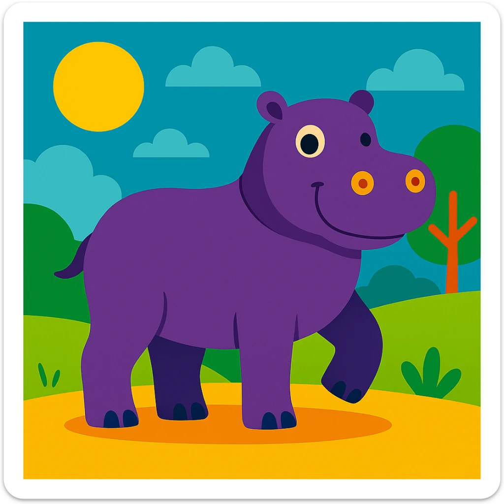 Hippopotamus sticker