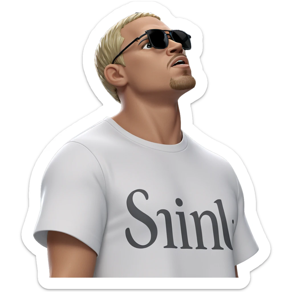 stylish male in white shirt sticker