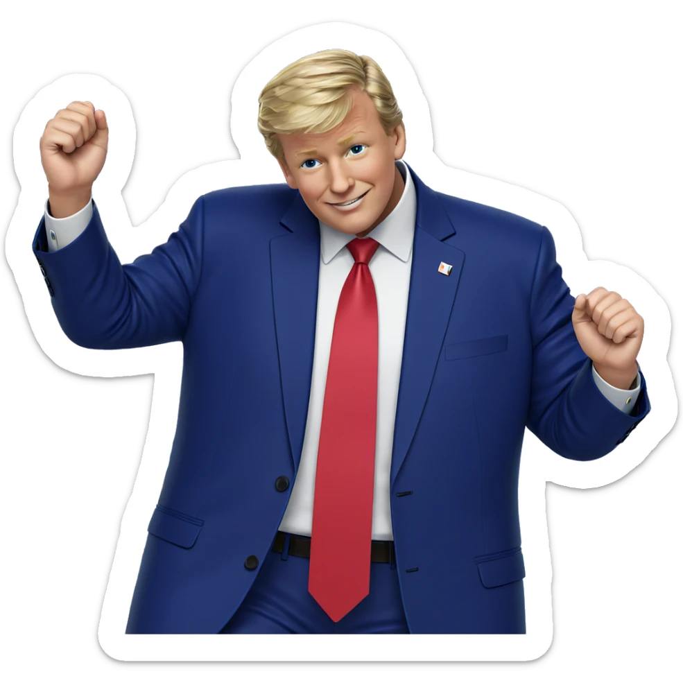 smiling boy in blue suit sticker