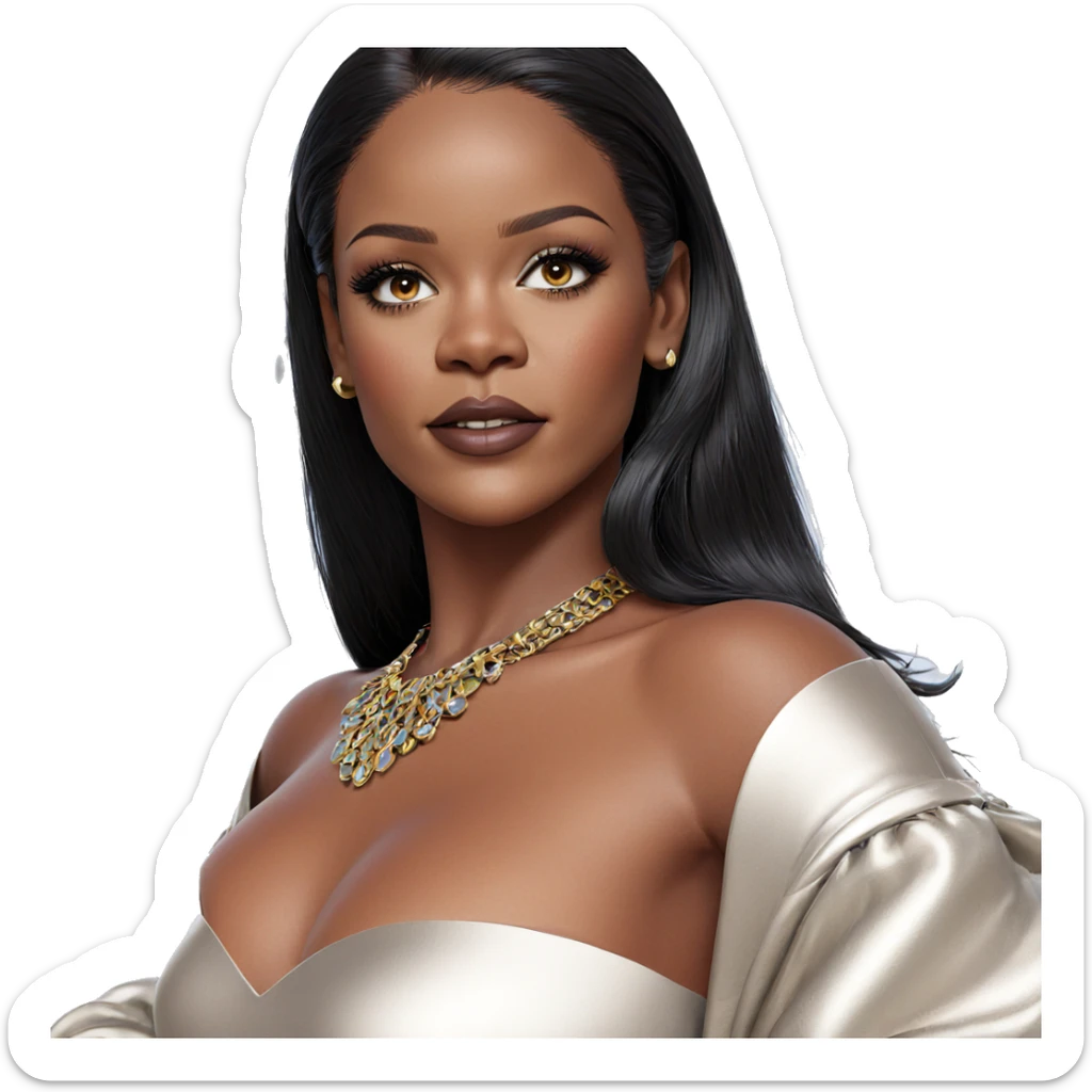 realistic dark-skinned beauty portrait sticker
