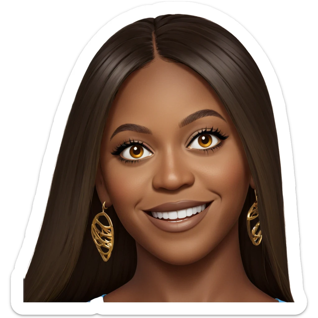 smiling dark-skinned girl portrait sticker