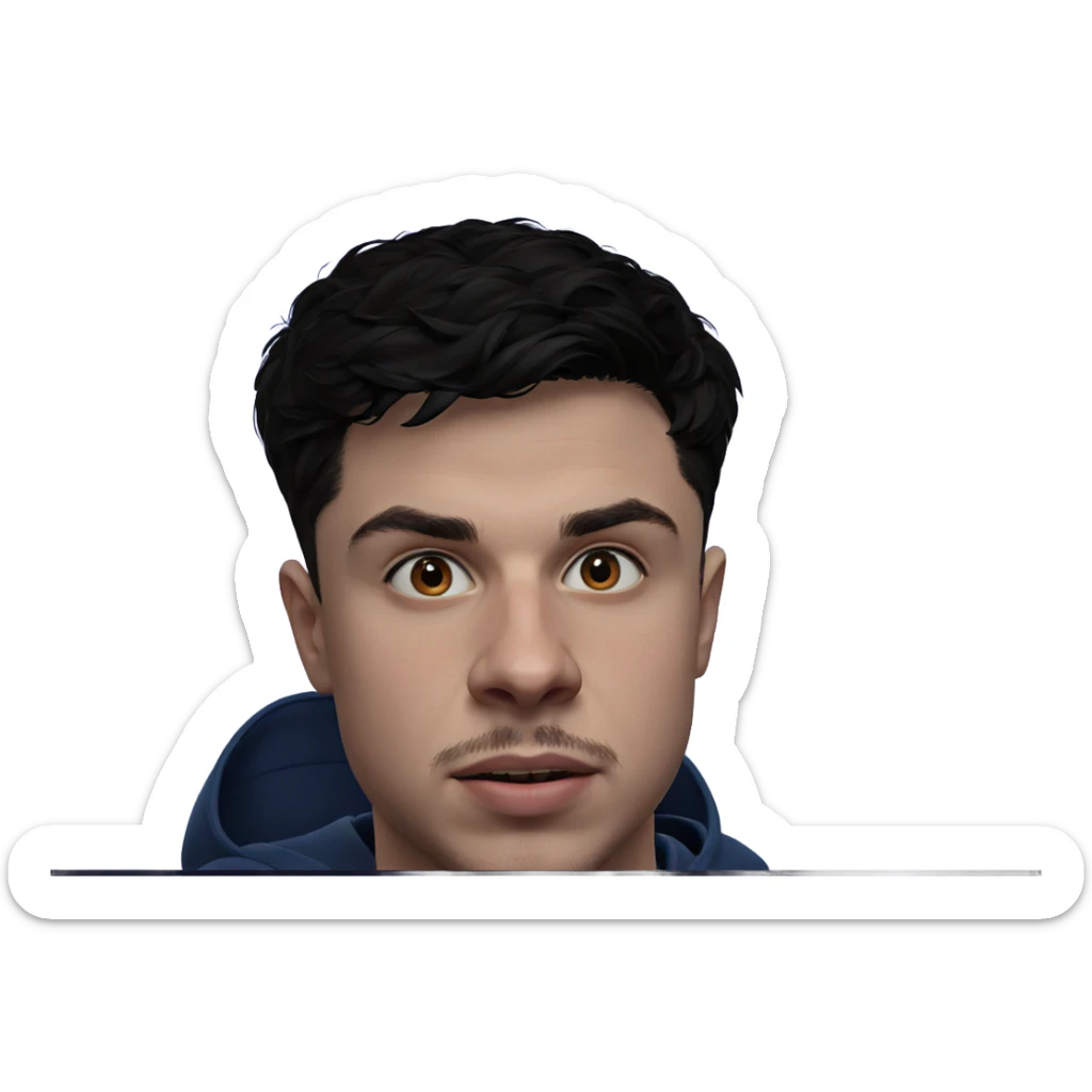 portrait of a young man sticker