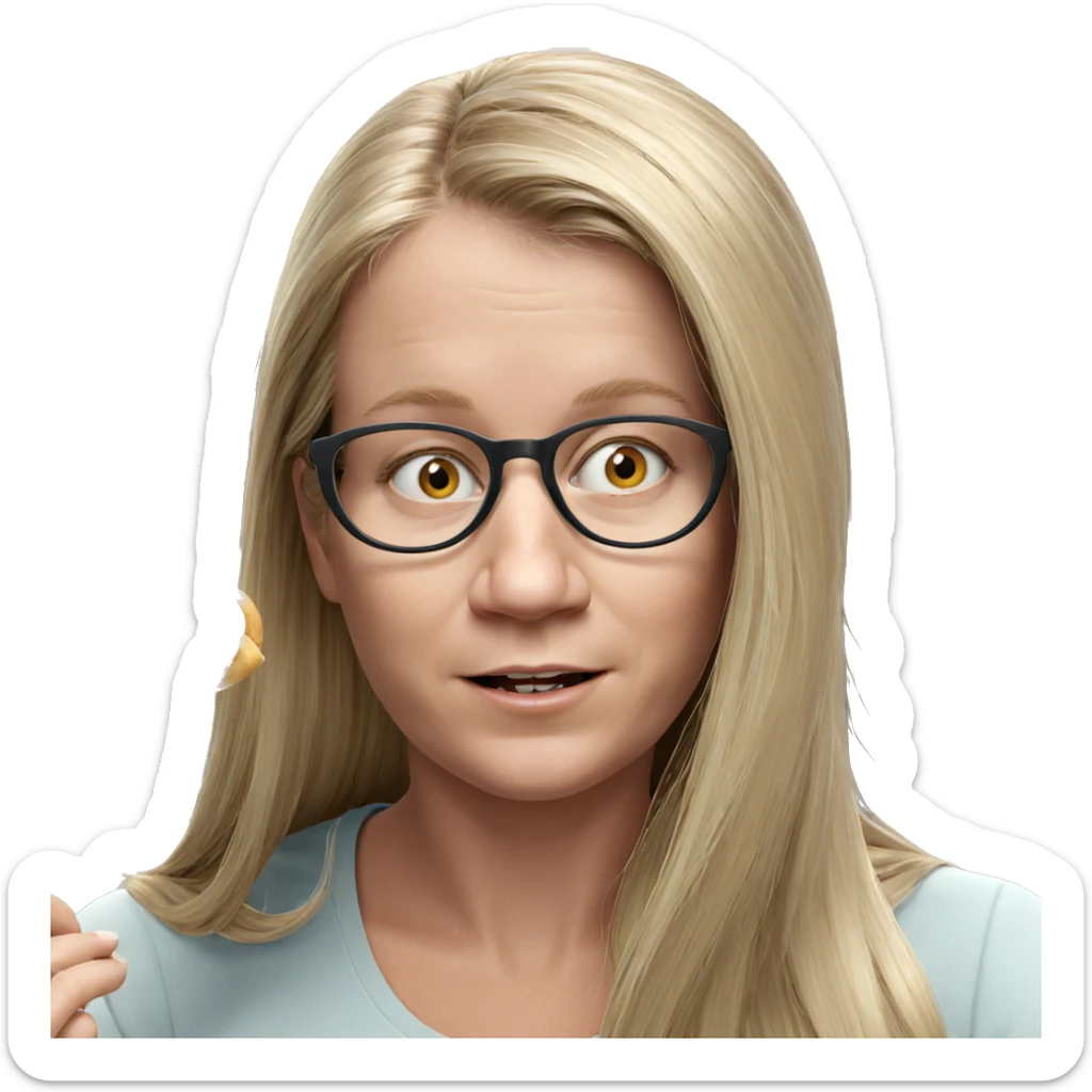 blonde girl enjoying a meal sticker