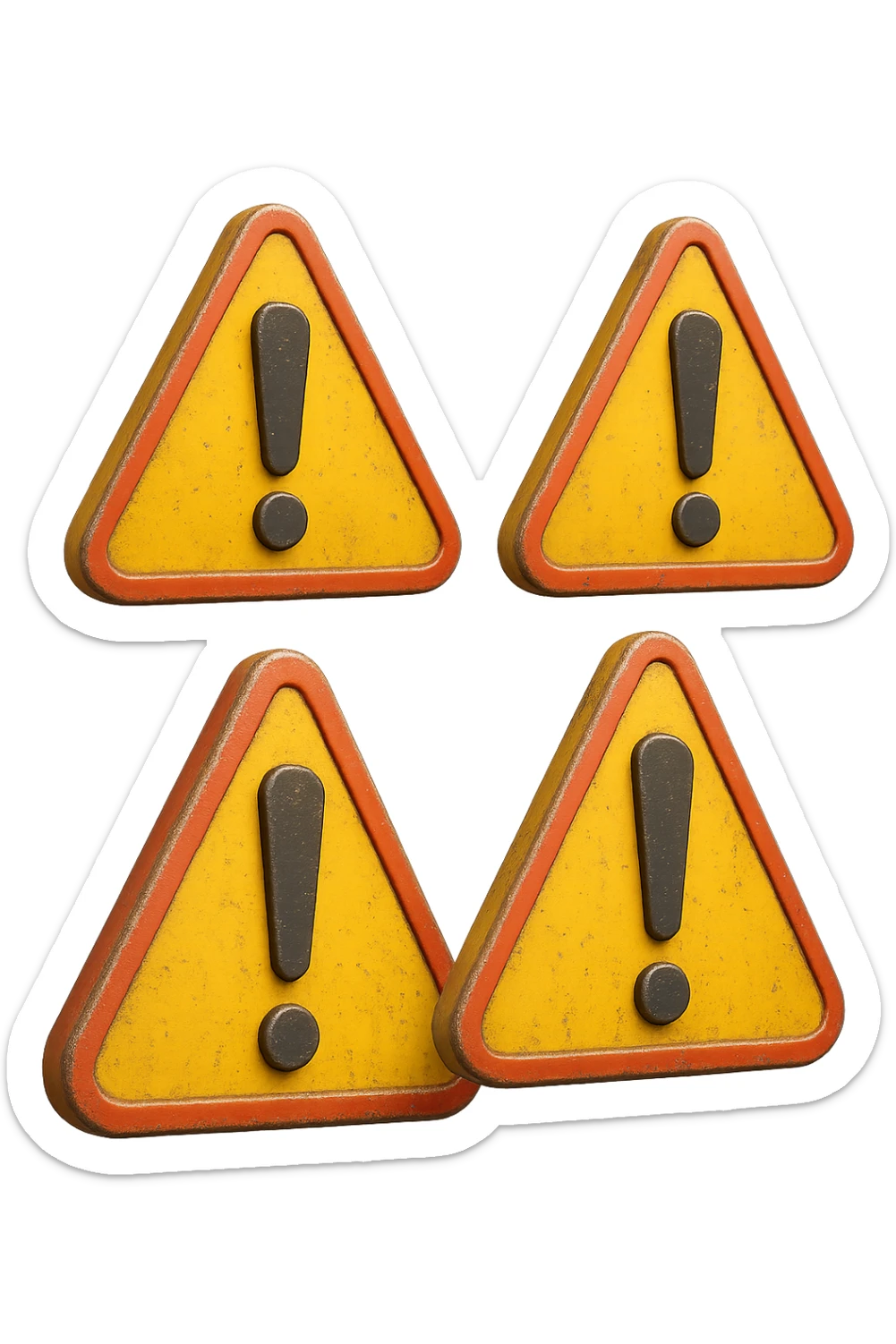 SEGNALI DI PERICOLO CON PUNTO ESCLAMATIVO 3D FLUTTUANO IN ARIA, IPERREALISTICI 4K sticker