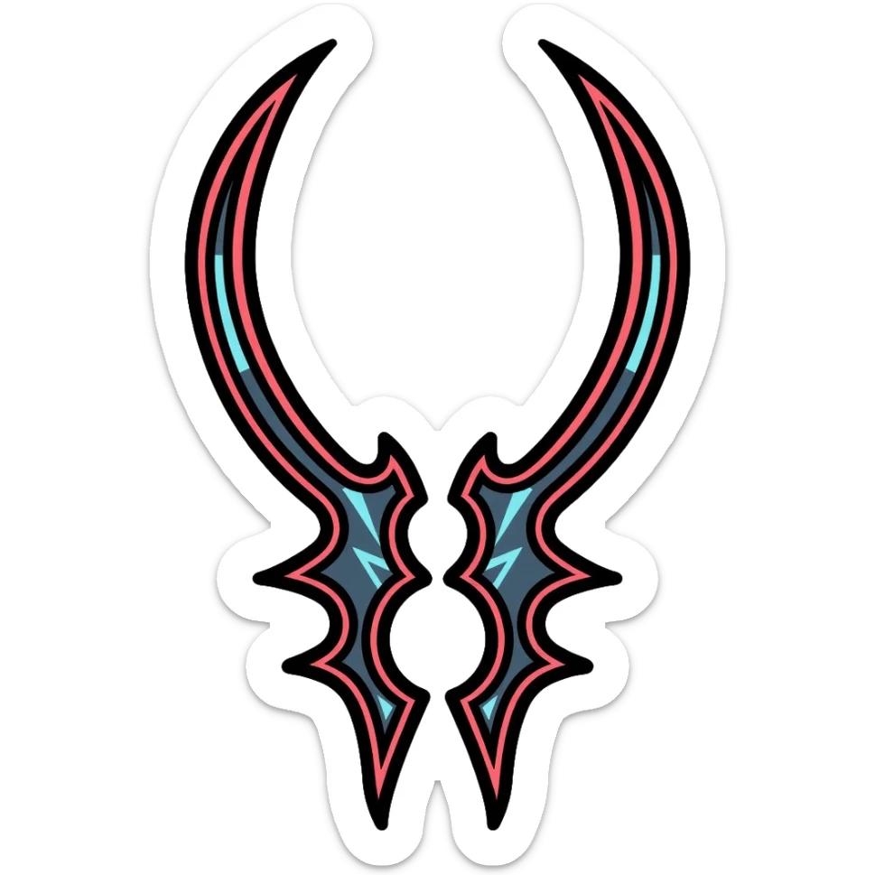 Warglaives from World of Warcraft, curved dual blades, Illidan Stormrage's weapons sticker