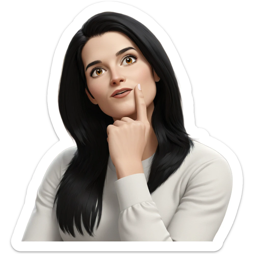 girl with black hair portrait sticker