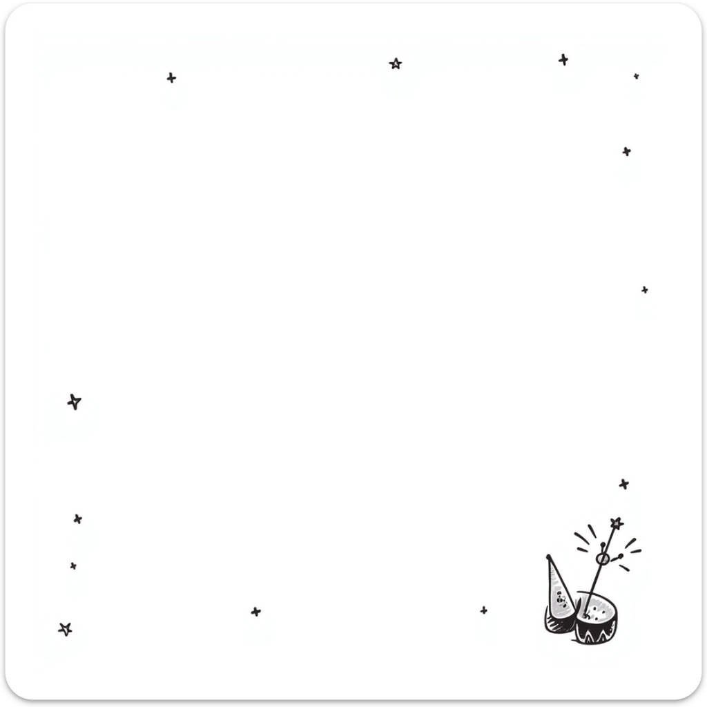 magical themed birthday party invitation illustration with sparkles, wands, whimsical decorations, including the text: 'You're Invited! Birthday Party in San Francisco, May 10, 2025' sticker