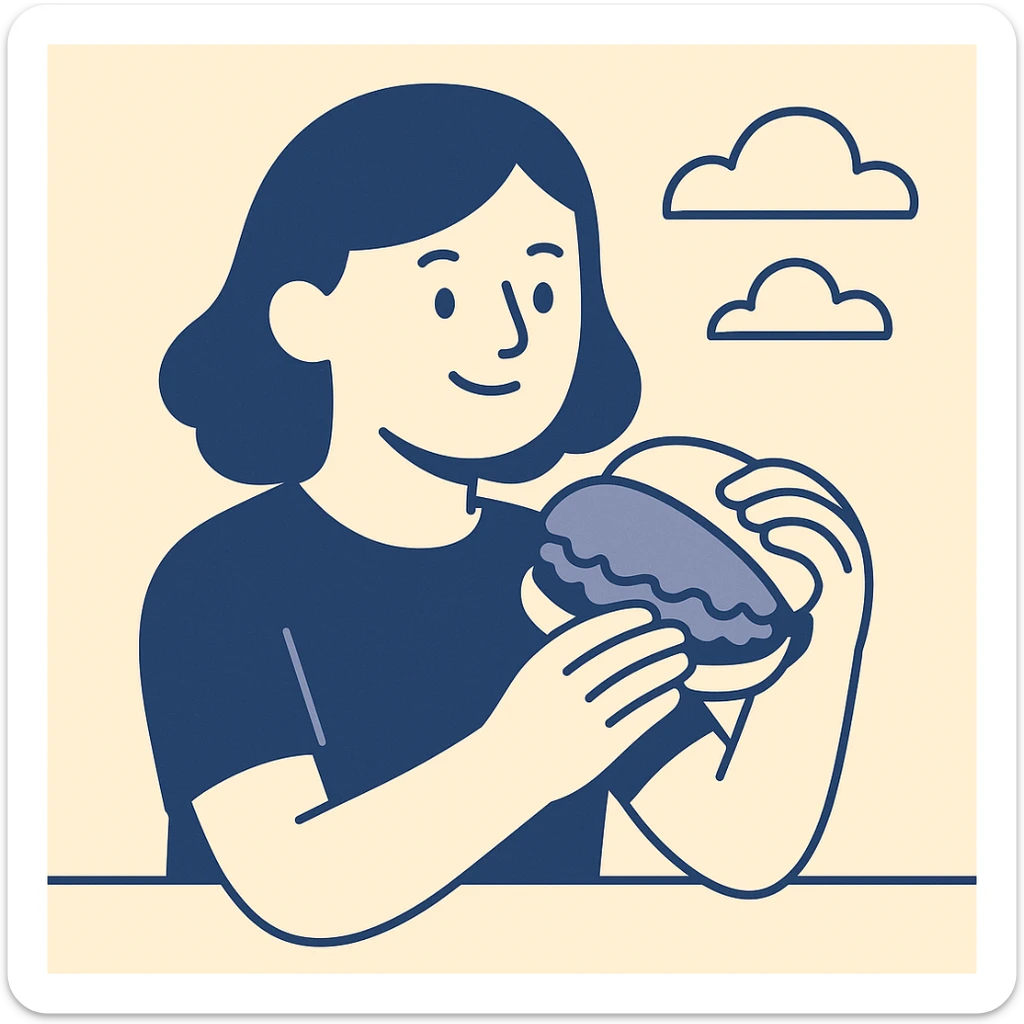 person eating sloppy joe sticker