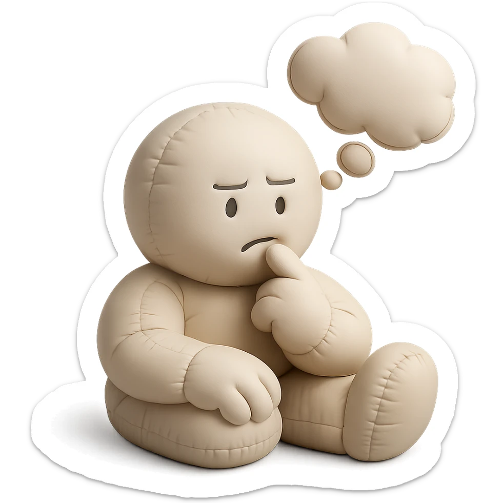 doodle person thinking sticker