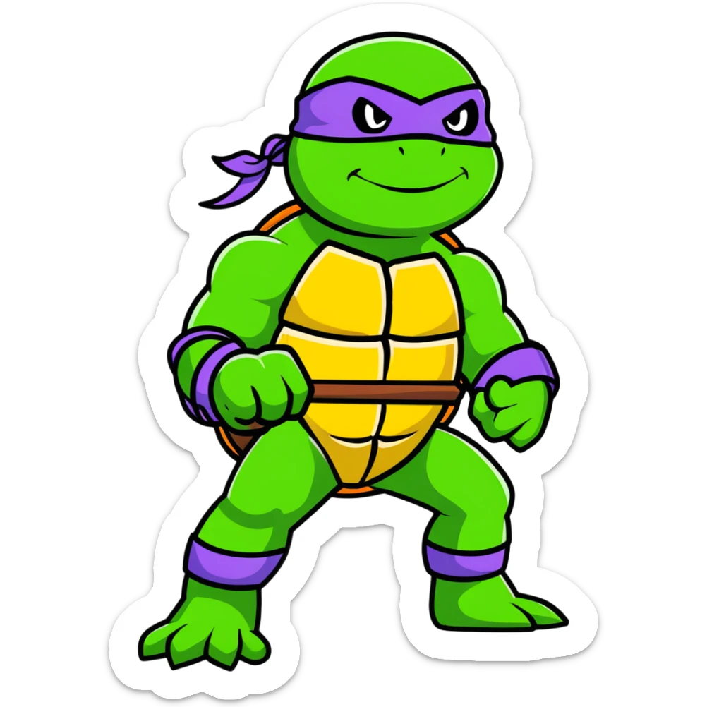 Hun from Teenage Mutant Ninja Turtles, muscular gang leader sticker
