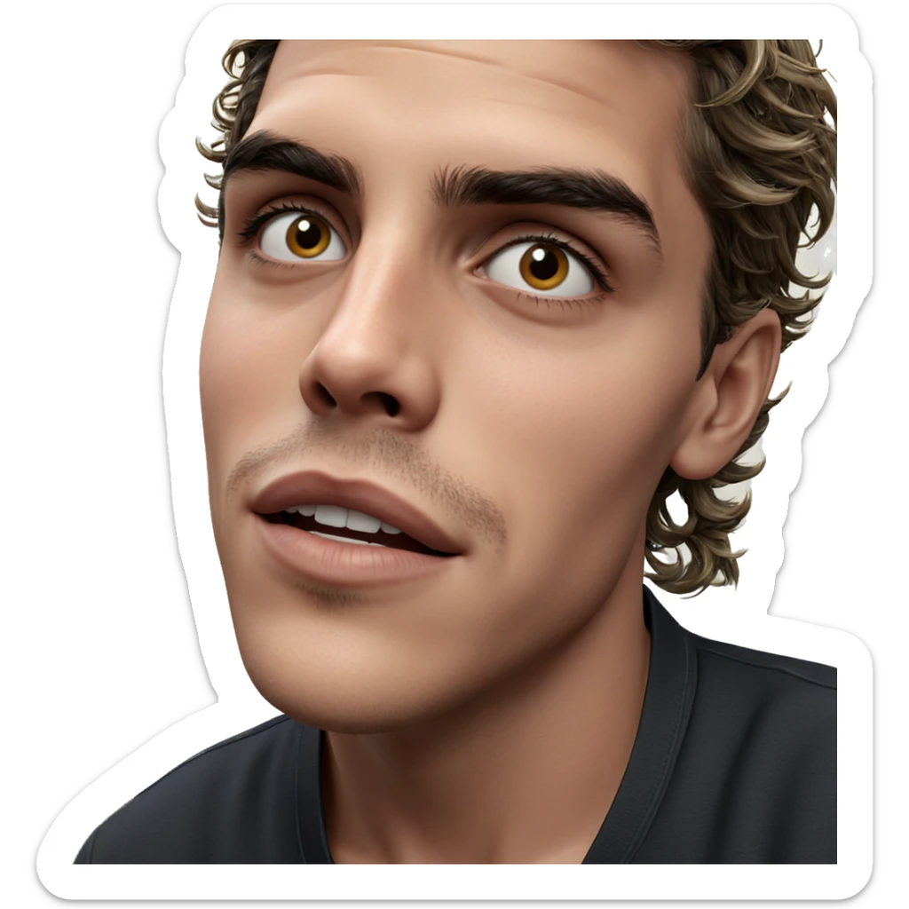 realistic portrait of a boy sticker