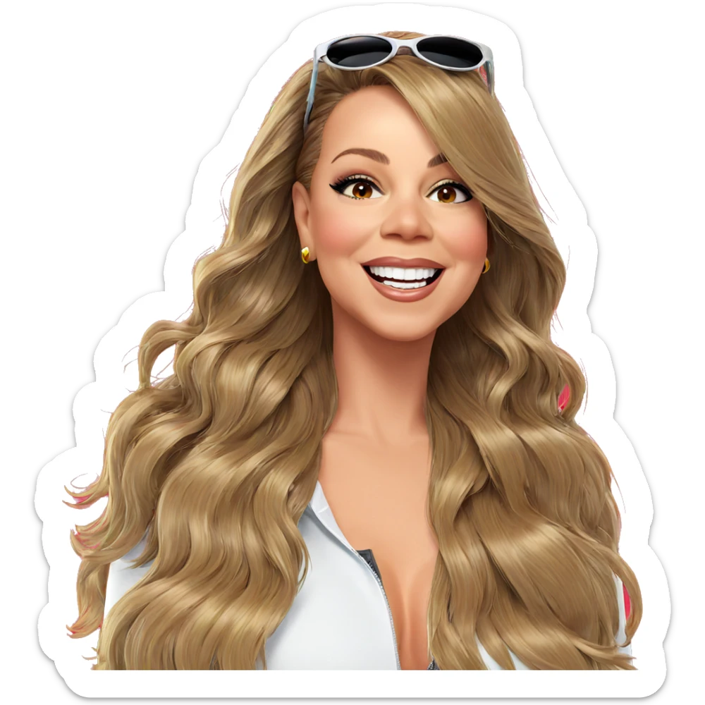 smiling girl in sunglasses sticker