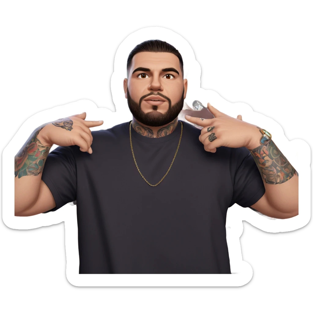 male portrait with tattoos sticker