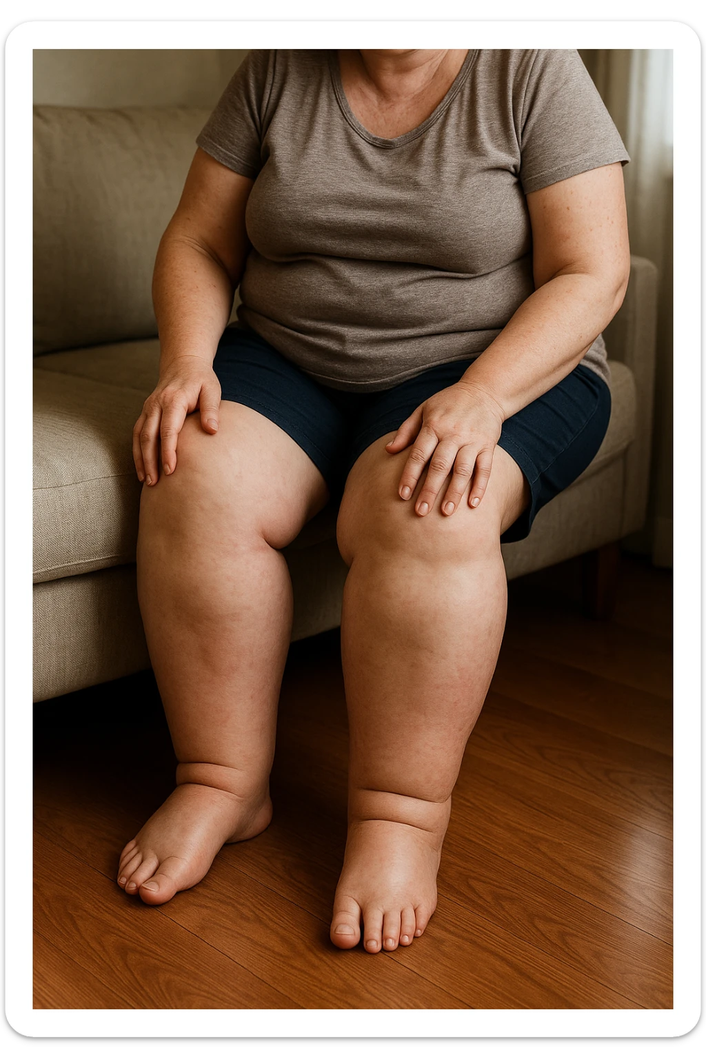 Donna con gonfiore sulle gambe sticker