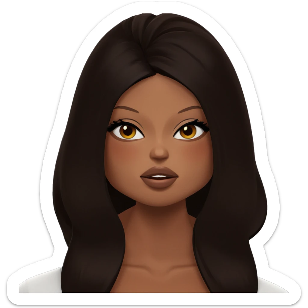 dark-skinned girl portrait indoors sticker