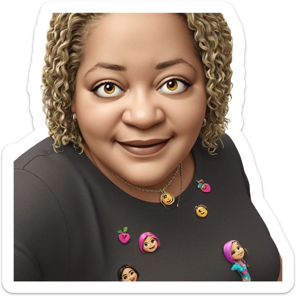 smiling girl with necklace sticker