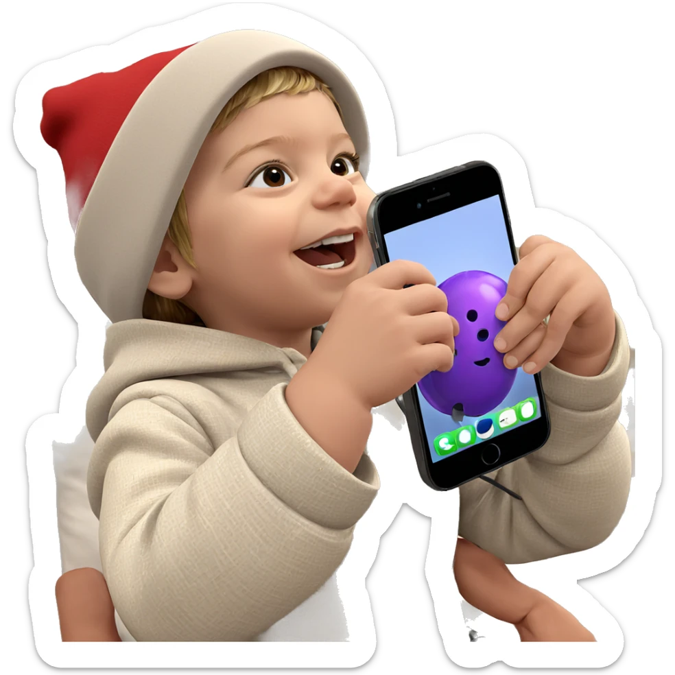 girl with hat and phone sticker