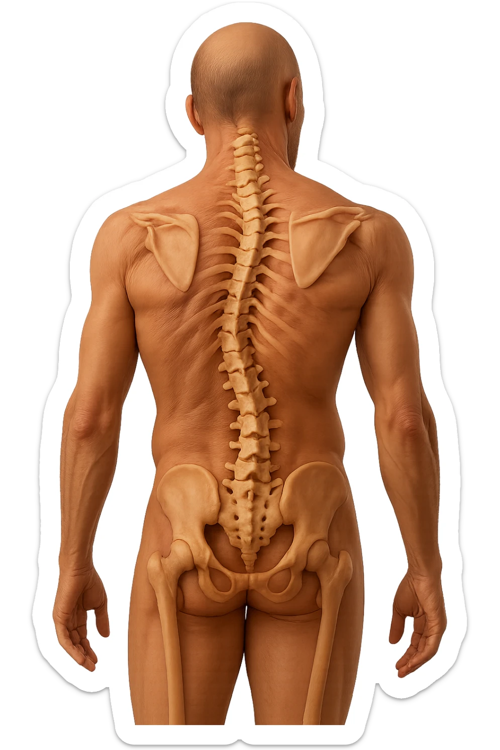 fai immagine identica ma iperrealistico 4k, postura storta con spina dorsale storta sticker