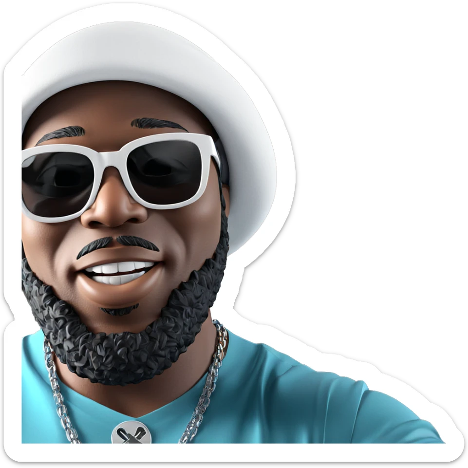 cool guy in cosplay hat sticker