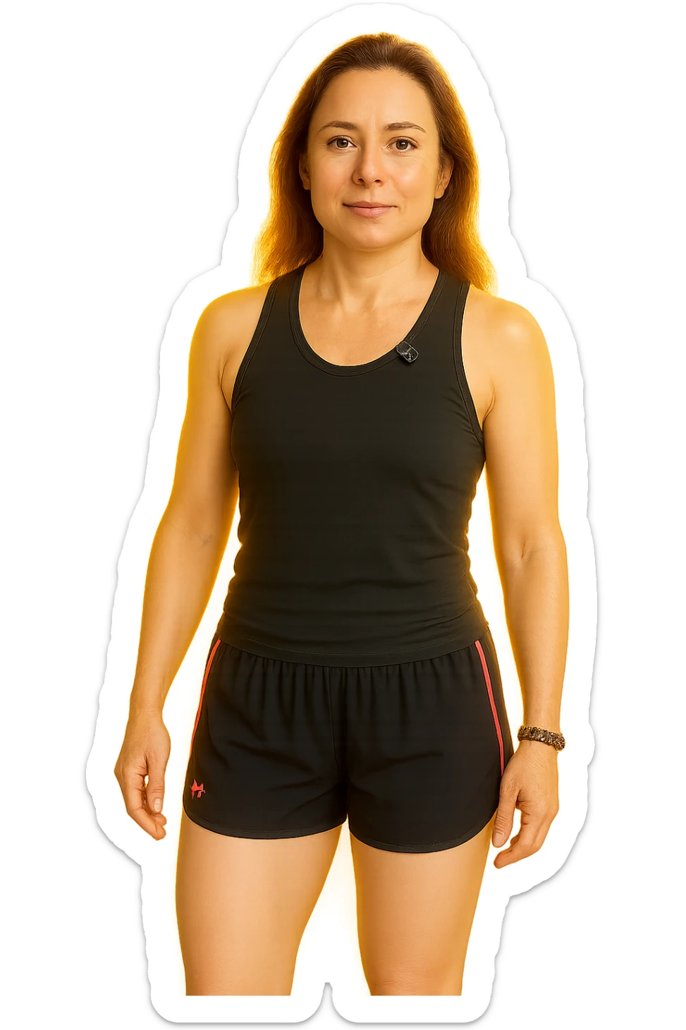 Donna senza cellulite grazie alla sua infiammazione sistemica bassa (fallo capire come vuoi) senza mano alzata sticker