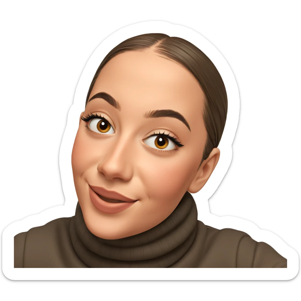 smiling boy in turtleneck sweater sticker