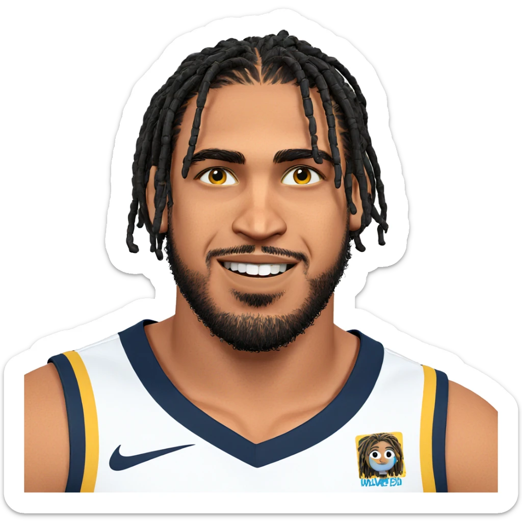 smiling boy with dreadlocks sticker