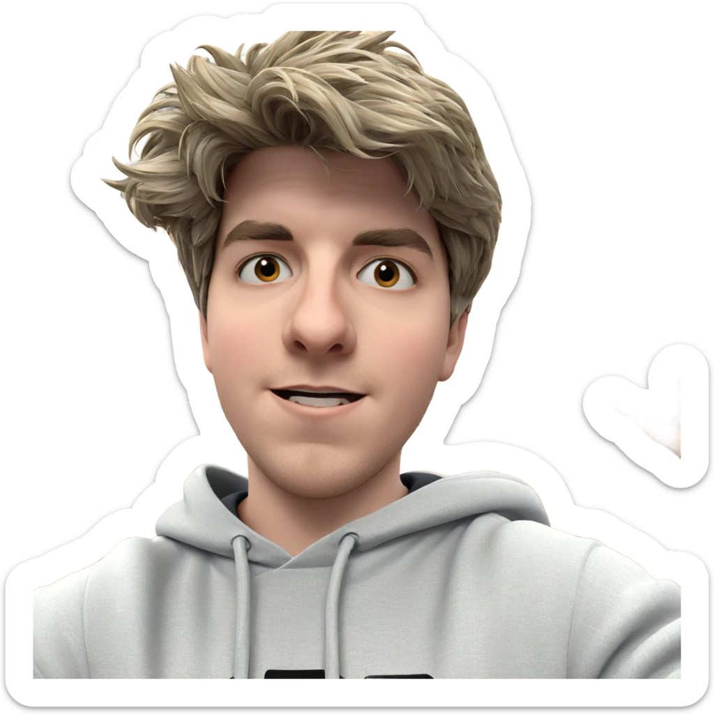 boy in hoodie with phone sticker