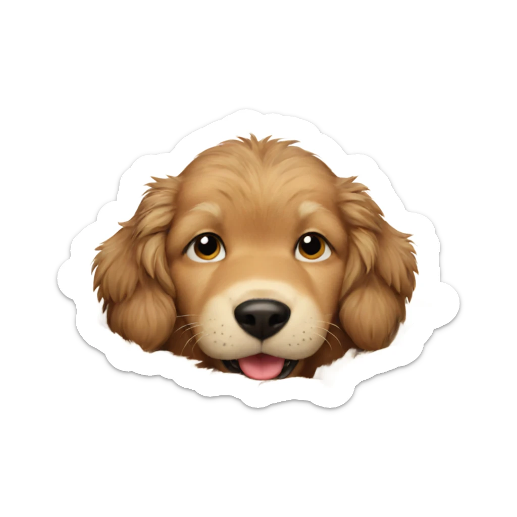 happy furry boy portrait sticker