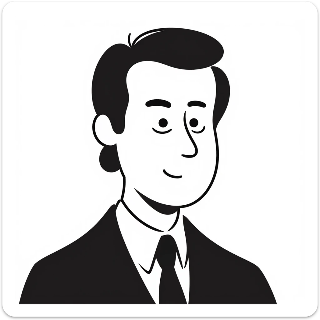 portrait of Deutsch Tamás, Hungarian politician, hand drawn doodle style sticker