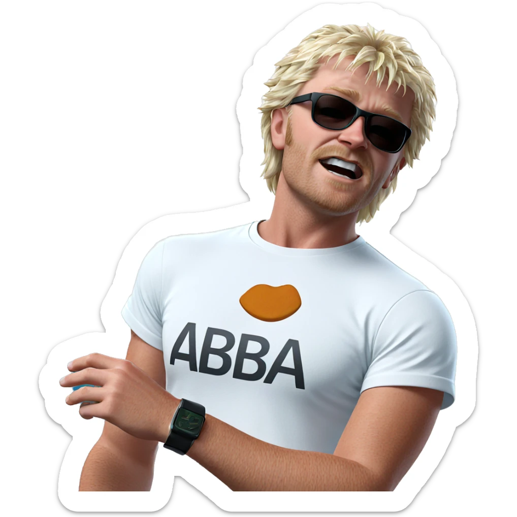 cool guy in white shirt sticker