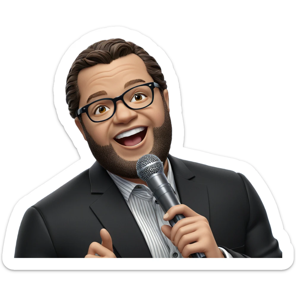 dapper boy with microphone sticker