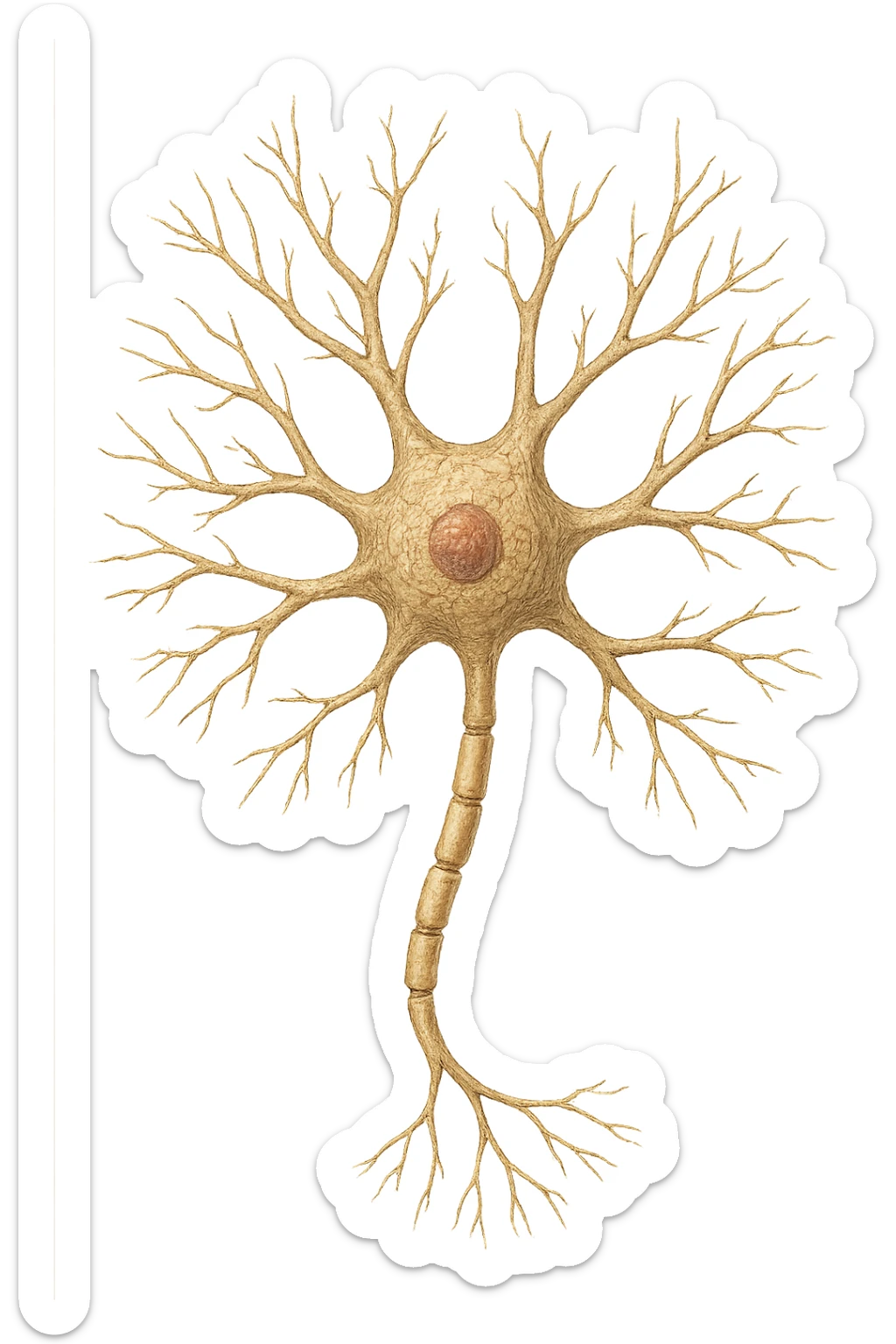 neurone umano anatomico realistico, iperrealistico 4k sticker