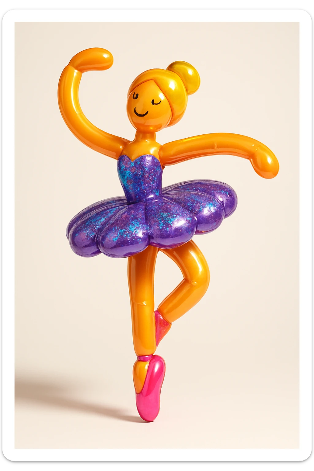 ballerina Capucina, en pointe, sparkling costume, soft background, elegant and joyful sticker