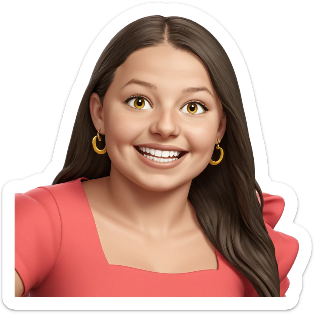 smiling girl with long hair sticker