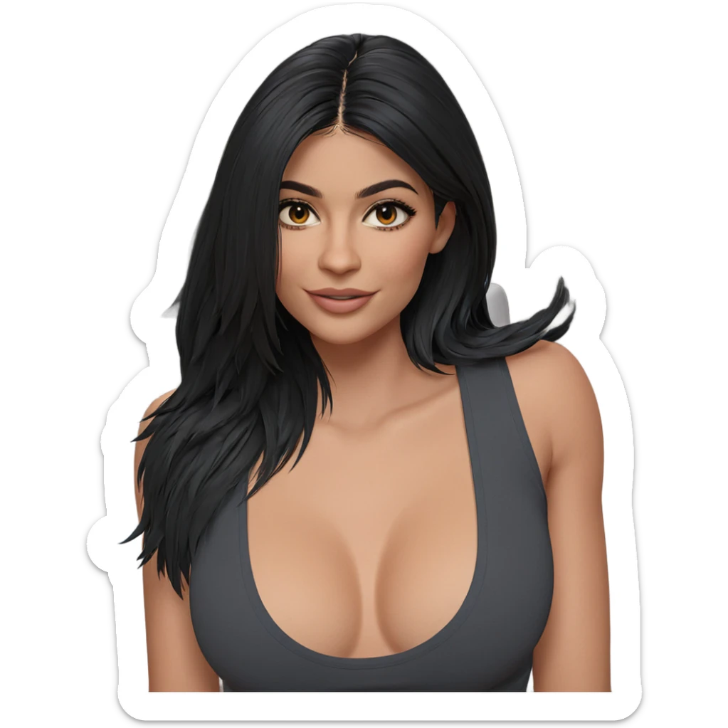 smiling girl in tank top sticker