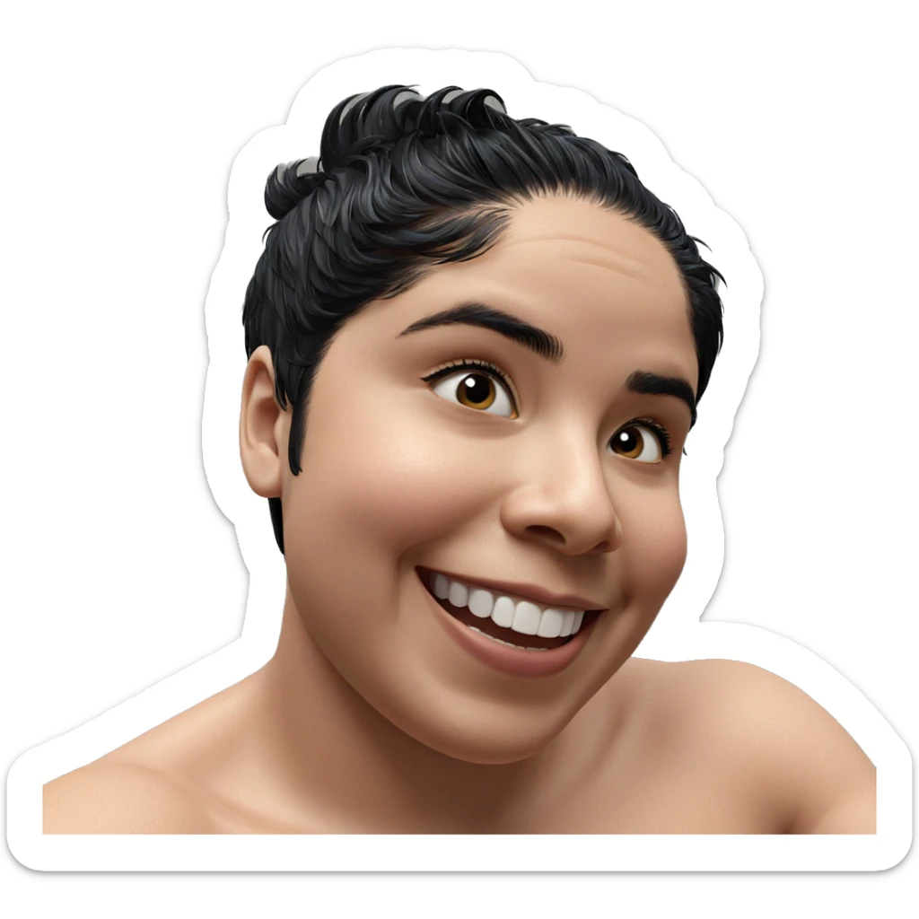 smiling boy with black hair sticker