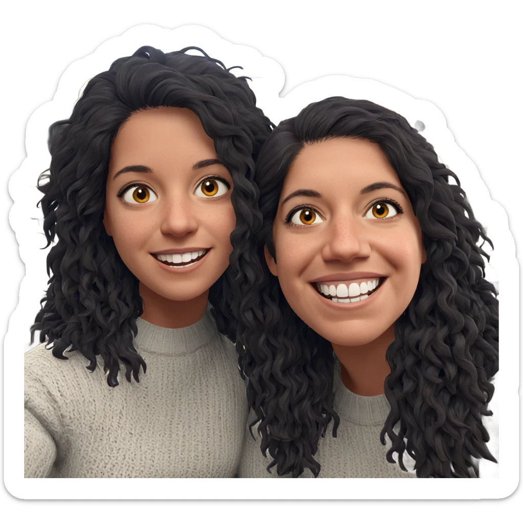 smiling girls in cozy horror sticker