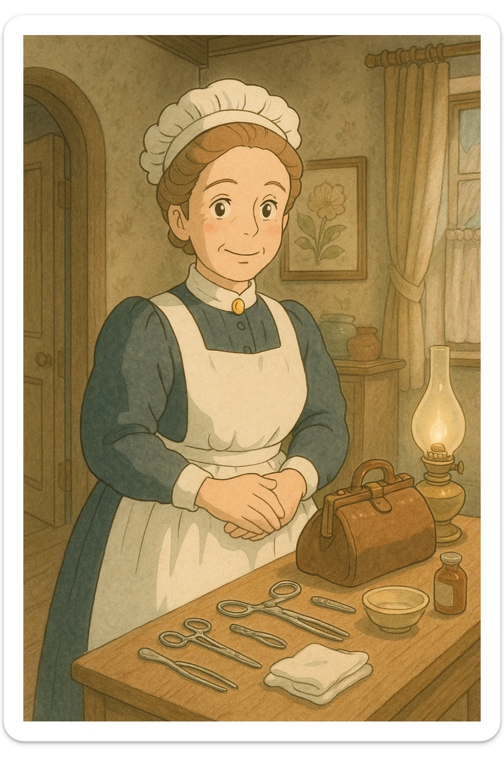 victorian midwife sticker