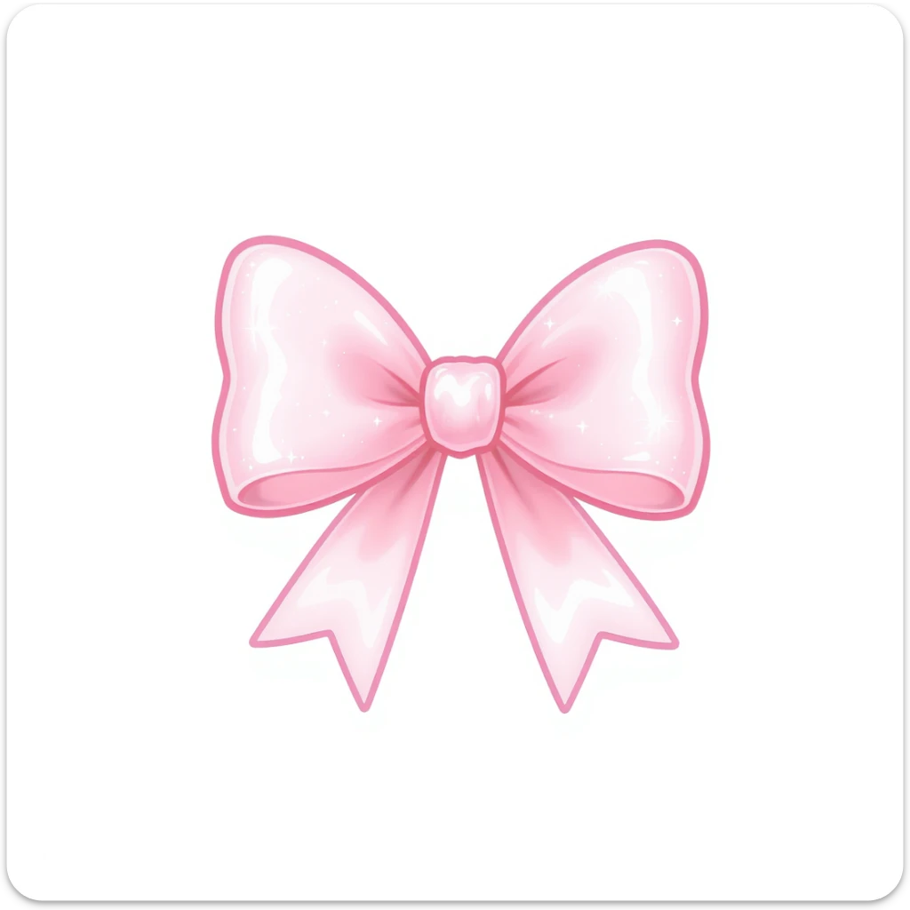 sakura bow, cute and shiny, with a gradient effect, no background sticker