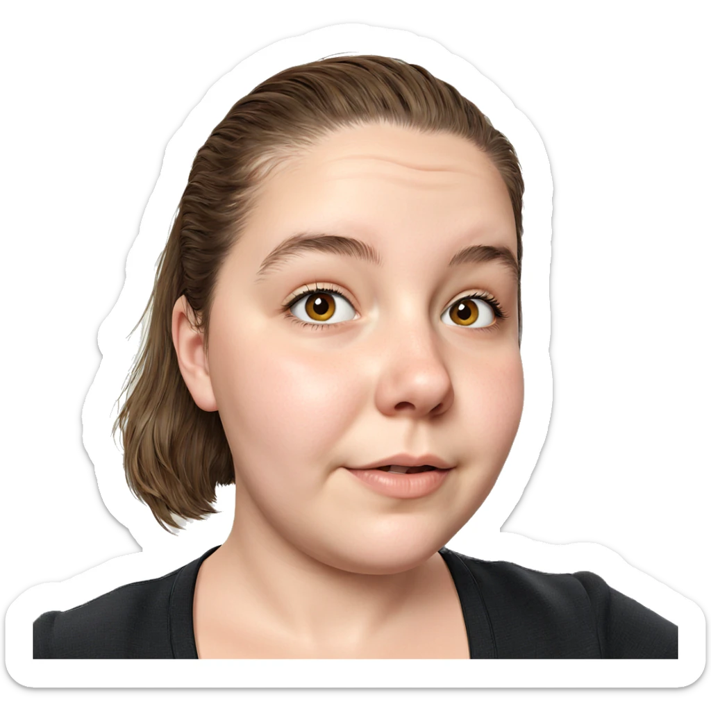 brown-haired girl indoors portrait sticker