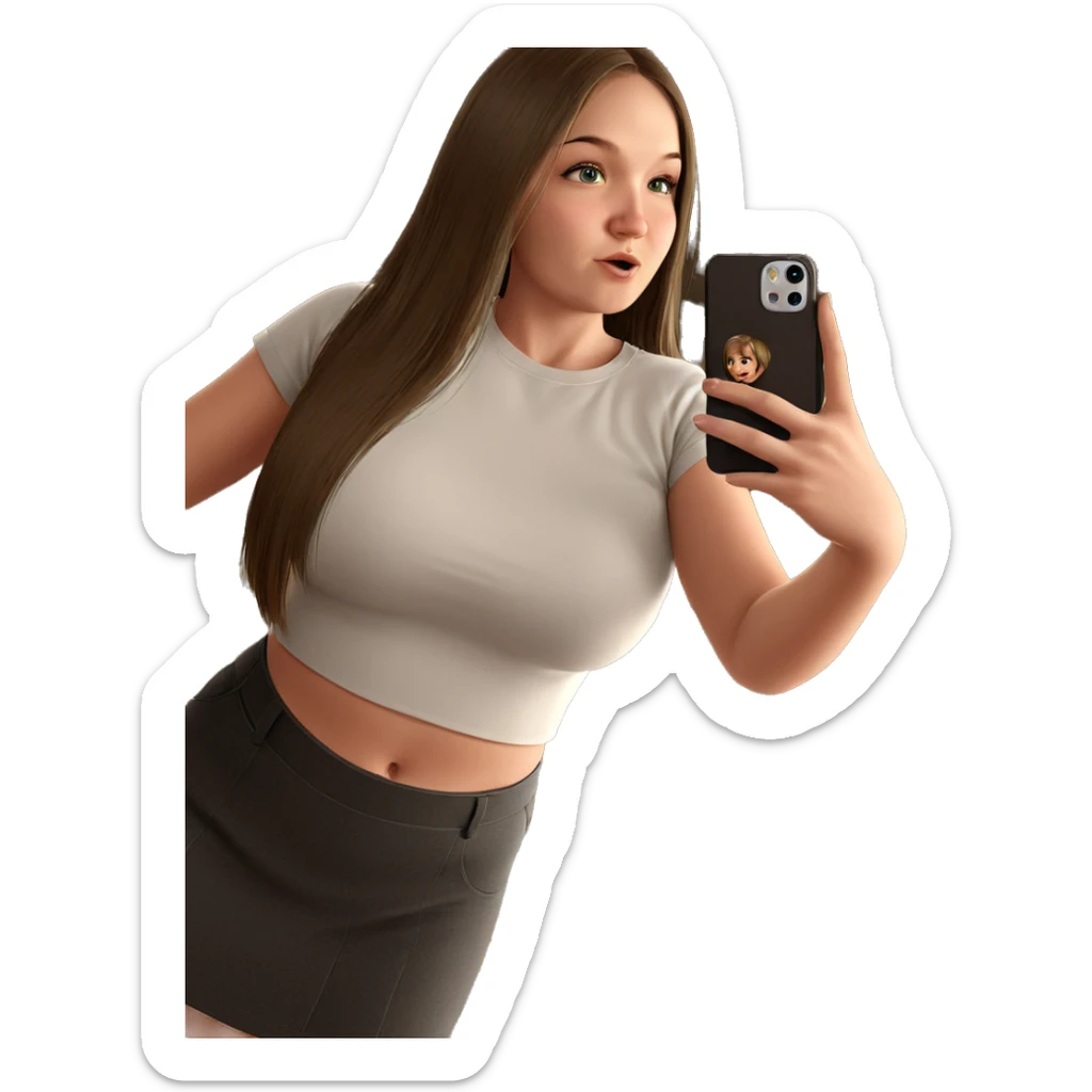 girl taking selfie indoors sticker