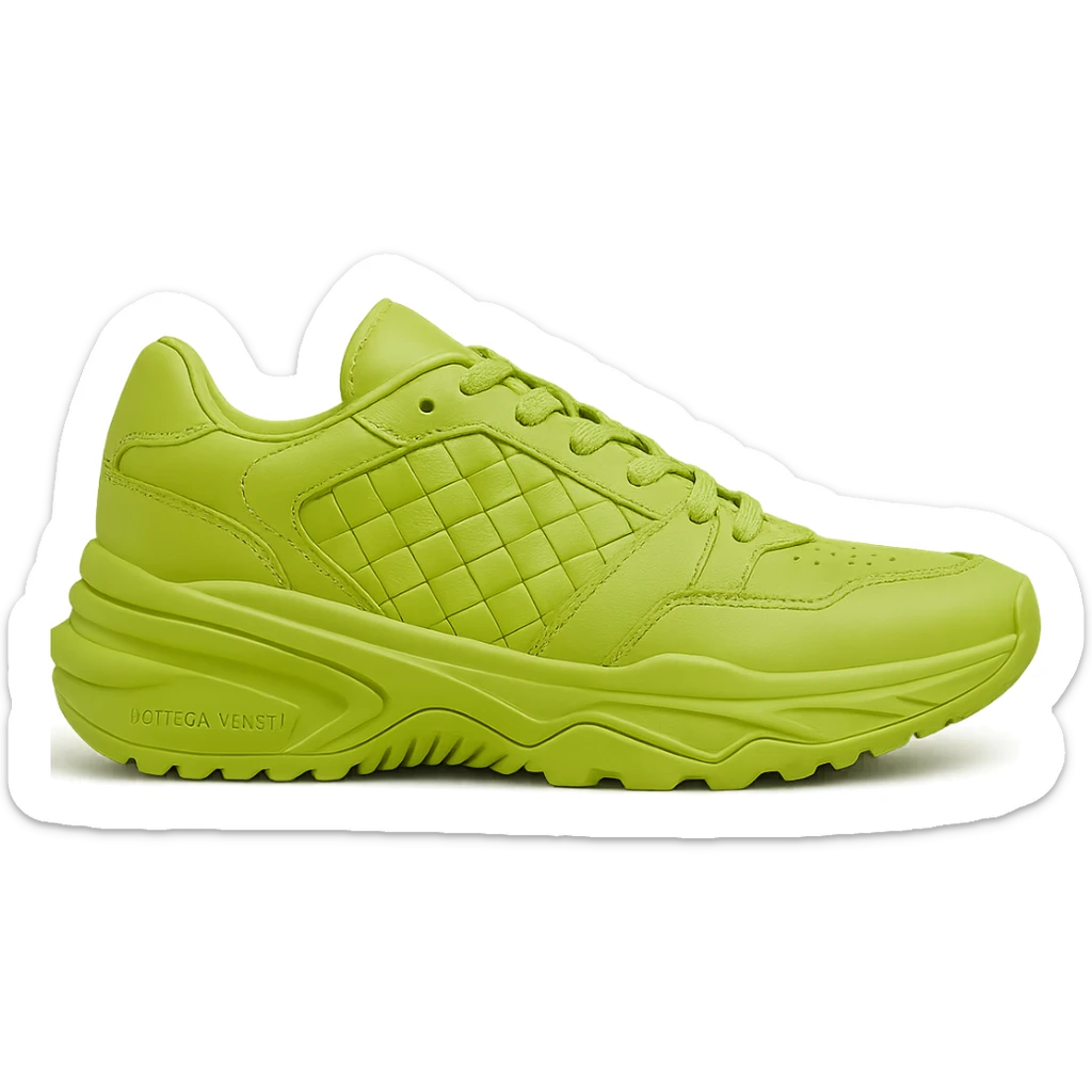 Bottega Veneta Orbit sneaker, side view, signature intrecciato weave, bold and contemporary, high-end footwear sticker