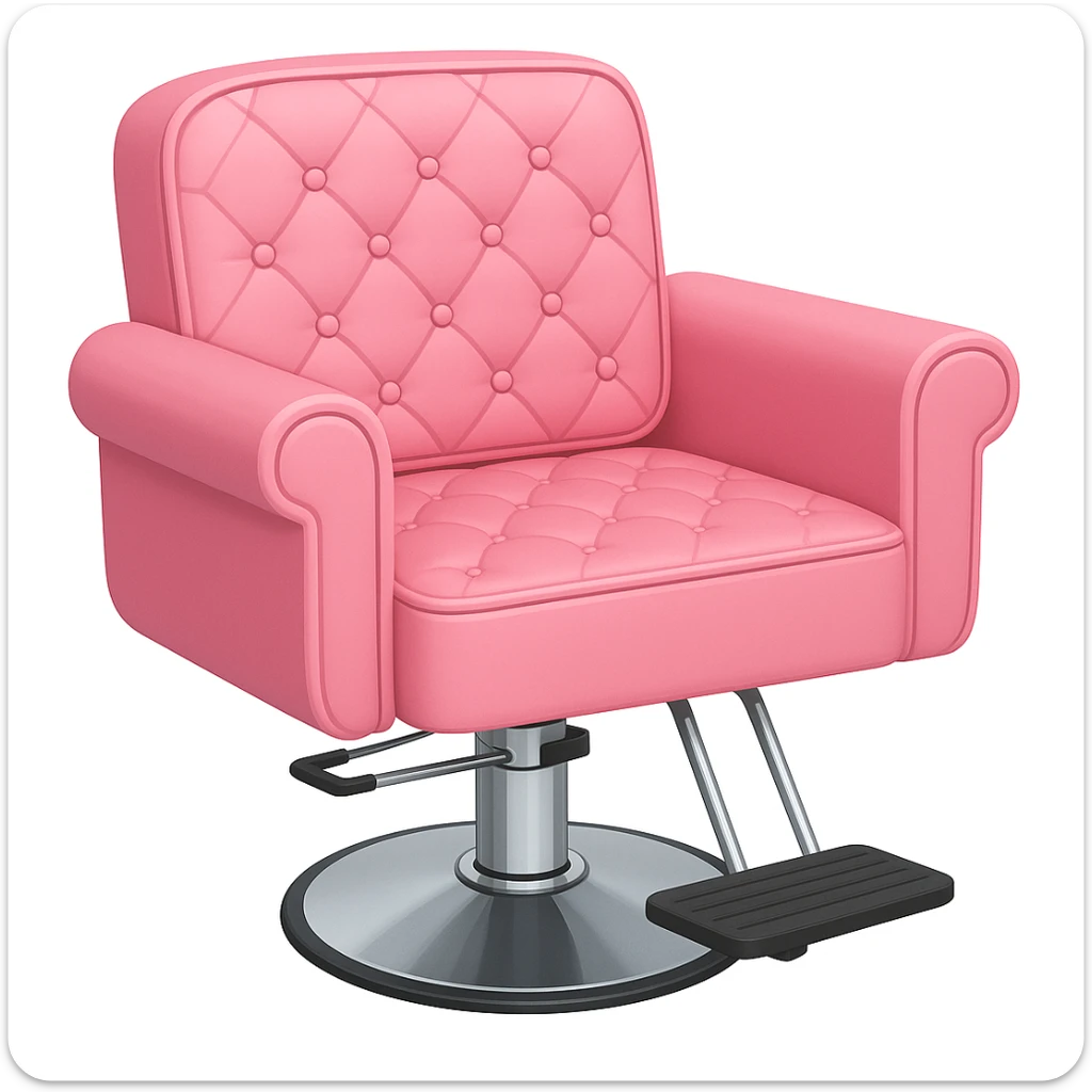 emoji of bigger pink hairstylist chair sticker