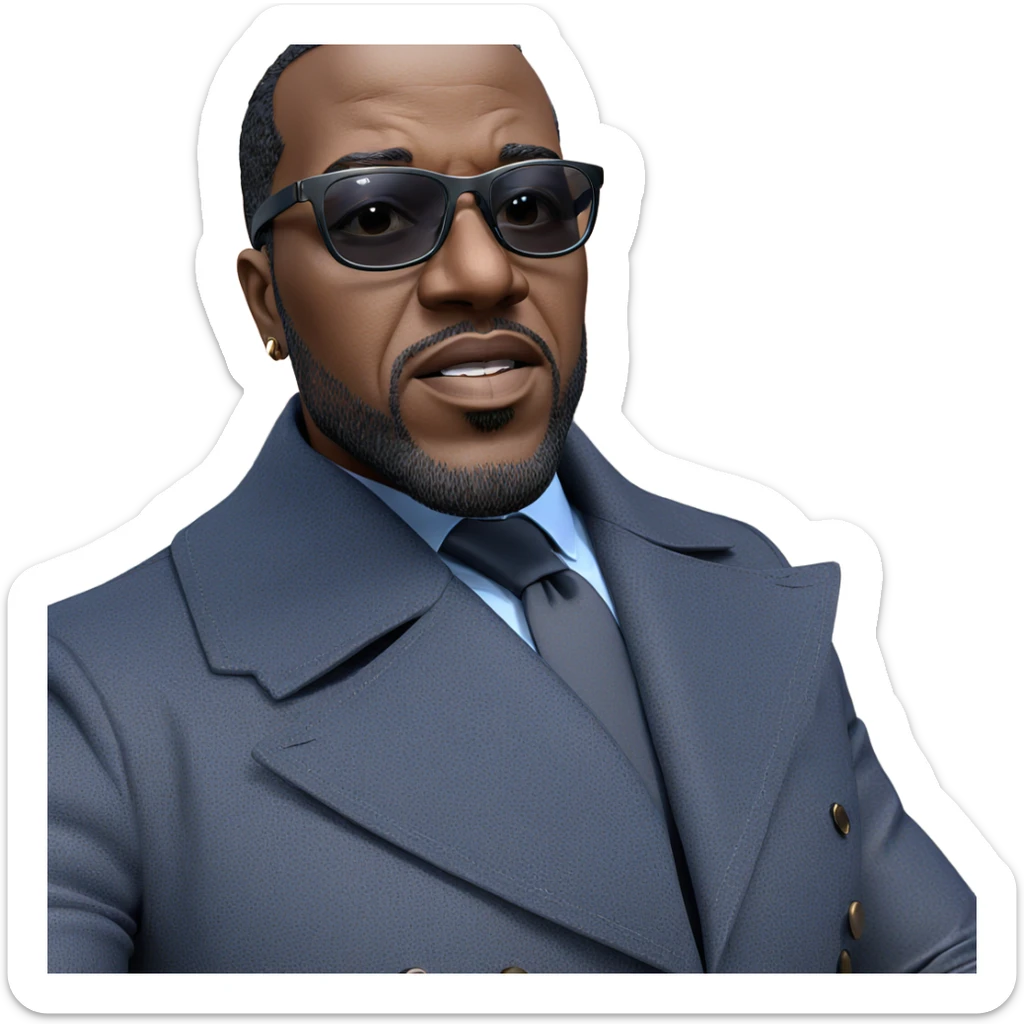 stylish dark-skinned man portrait sticker