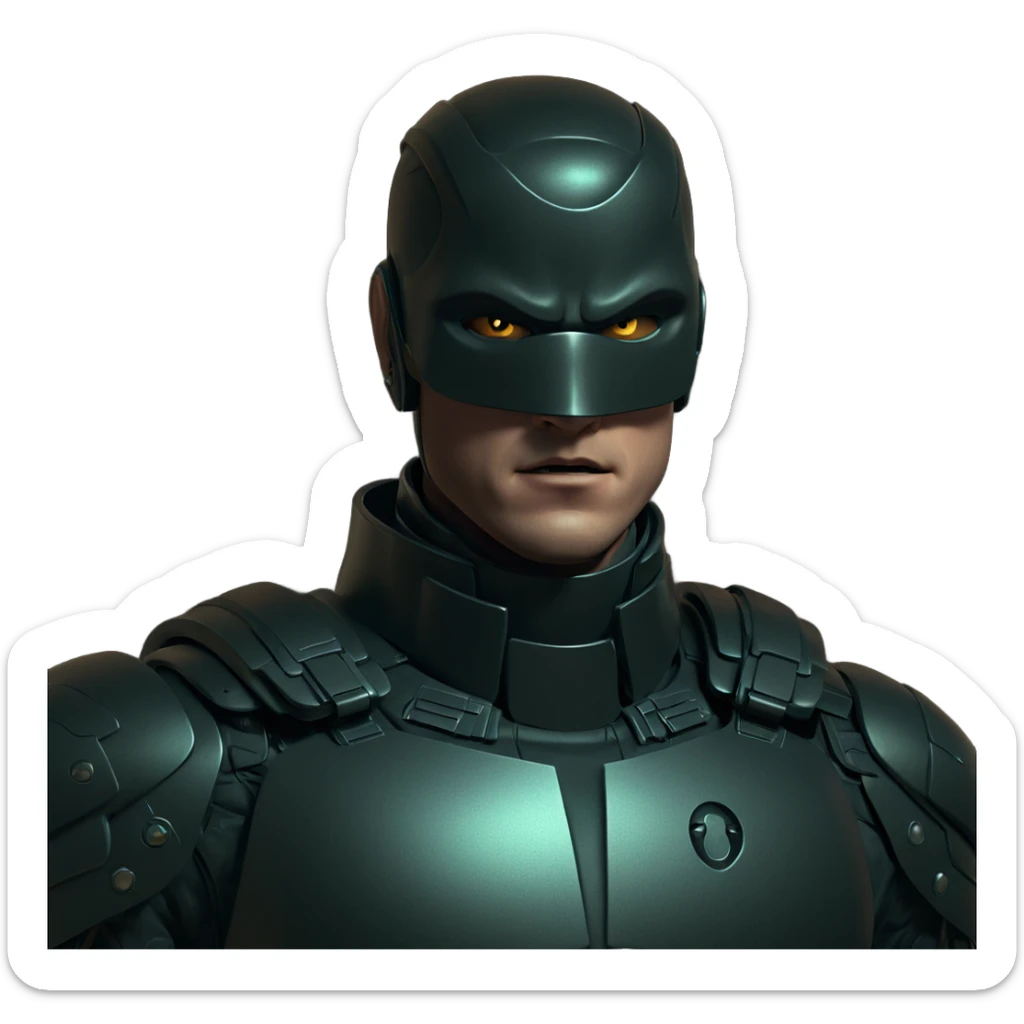 retro sci-fi armored warrior sticker