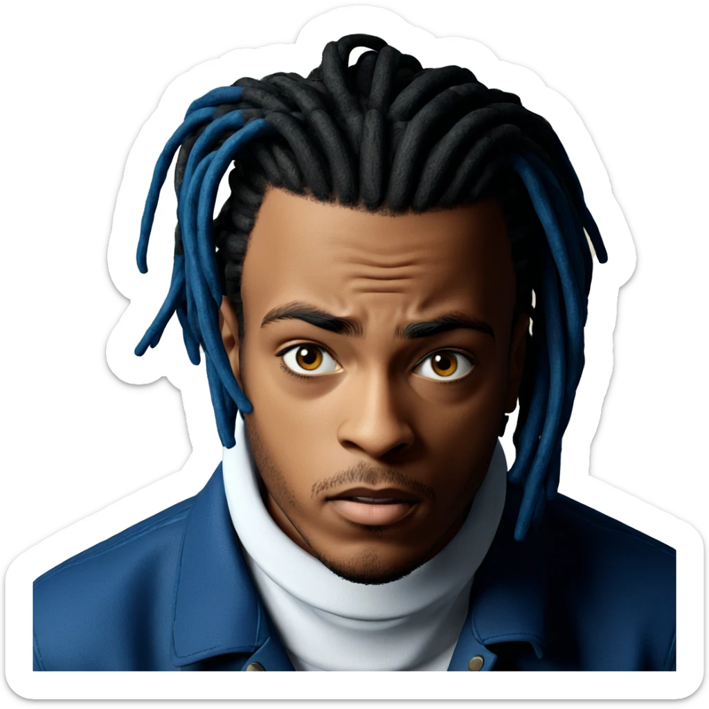 male portrait with dreadlocks sticker