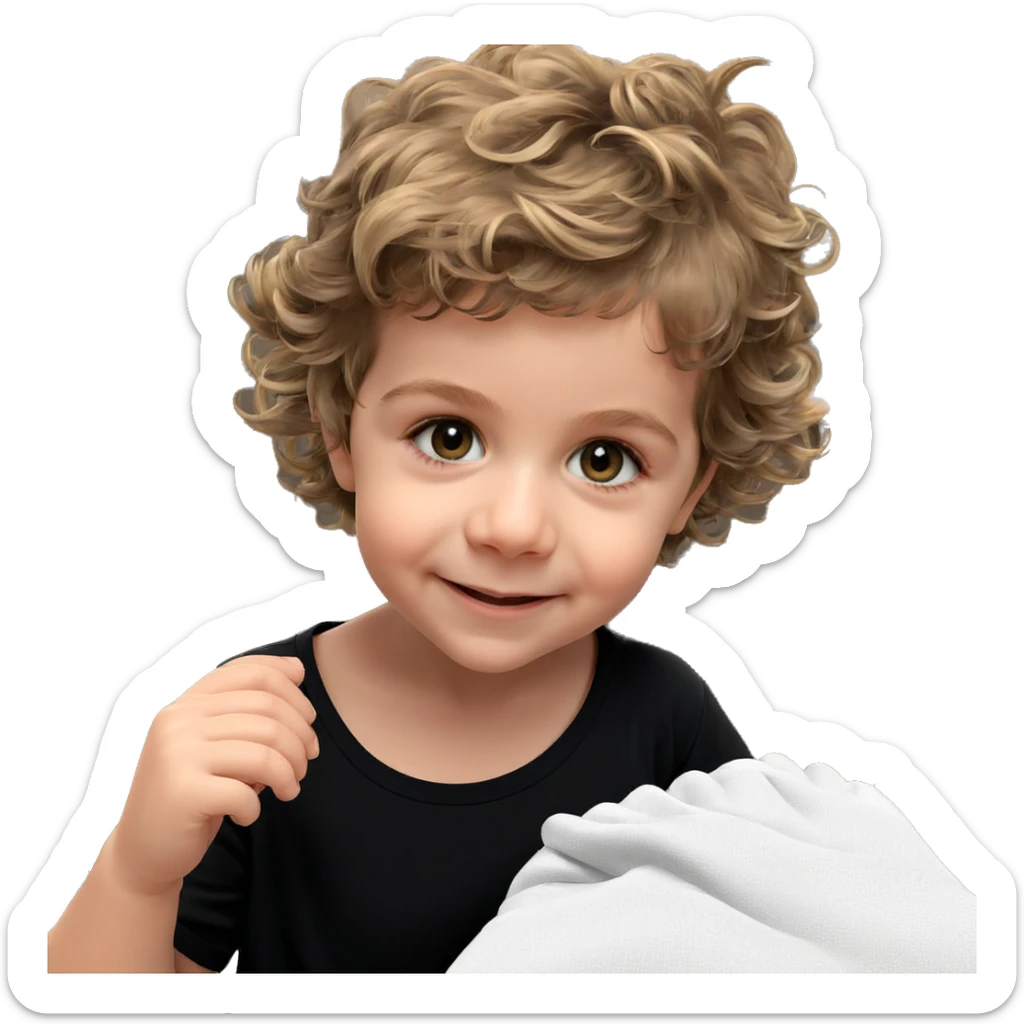 smiling girl in black shirt sticker